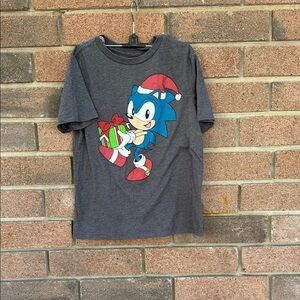 Sonic the Hedgehog Kids Christmas T-Shirt - Charcoal Size Large